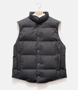 BRUNELLO CUCINELLI 100% Cashmere Down Vest Jacket Dark Grey Men's Size L XL XXL - Picture 1 of 9
