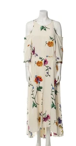 Tibi New York 100 % Seide Schulterfrei Stil Blumen Kleid Größe 10 Neu mit Etikett - Bild 1 von 16