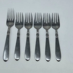 LOT OF 6 VINTAGE MCM NASCO KAREN JAPAN STAINLESS FORKS FLATWARE - Picture 1 of 5