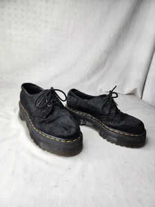Dr Martens 1461 Quad Calf Hair Derby Oxford Shoes Black Size W8/M7 - Picture 1 of 11