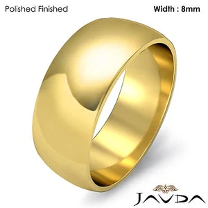 Solid Dome Men's Wedding Band High Polish Classic Ring 8mm 8.4gm 14k Yellow Gold - Picture 1 of 4