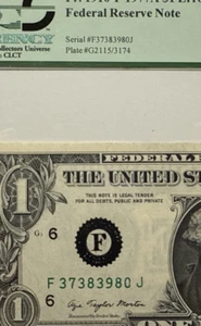 PCGS 64 PPQ DOUBEL ERROR OVERINKING AND BLEEDING THROUGH 1977A 1$ 3980J - Picture 1 of 4