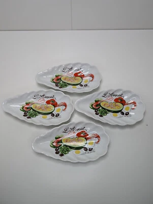 🦪Service à avocat l'hirondelle en porcelaine Mehun Seyvre France en forme d'hui - Photo 1/4