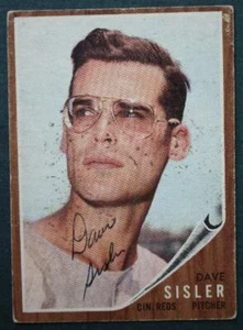 Cincinnati Reds star Dave Sisler signed autographed 1962 Topps card VINTAGE ---- - Picture 1 of 1
