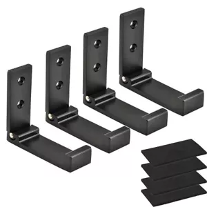 4 Pack Aluminum Alloy Folding Coat Hooks with Screws for Hanging Coats Bags - Picture 1 of 8