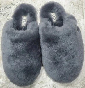 NEW WITHOUT BOX UGG FLUFF MODEL GRAY SOFT LAMB FUR LINED SLIPPERS WOMEN'S SZ US6 - Picture 1 of 7