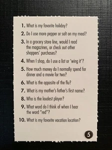 Simpsons  LOSER TAKES ALL  Stupid Card #5 GAME REPLACEMENT QUESTION CARD 2001 - Picture 1 of 3