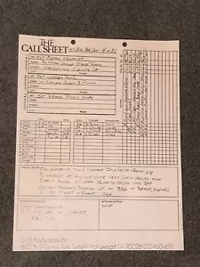 The Howling (1980) Original Call Sheet #6 Horror Movie Owned by Daniel H. Blatt - Picture 1 of 2