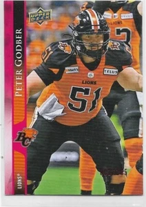 Peter Godber Red #46 - 2021 Upper Deck CFL - #'d 1 of 165! - Picture 1 of 1