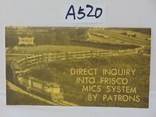 VINTAGE FRISCO RAILROAD ADVERTISING 1973 DIRECT INQUIRY INTO FRISCO MICS SYSTEM