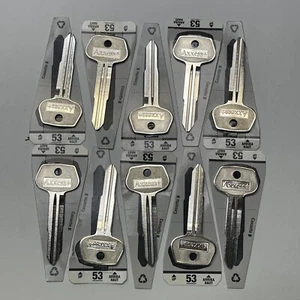 Lot of 10 Hillman Axxess+ 53 Brass Key Blanks Nickel Cassette B Most Hyundai New - Picture 1 of 5