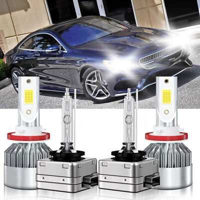 Combo de faros LED HID para Mercedes-Benz S550 2011-2013 4x H11 D1S 6000K Foto 1 de 4