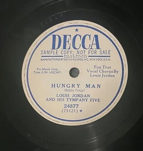 wlp 78rpm LOUIS JORDAN  Push Ka Pee Shee Pie  / Hungry Man 1950 Decca 24877  VG+ - Picture 1 of 3