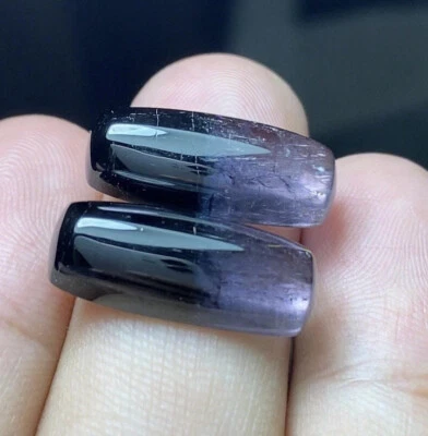 24-Cts natural Bi Colour Tourmaline Pairs Cabochons From Afghanistan - Image 1 of 4