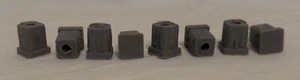 Set of 8 Dark Gray Square Rubber End Caps - Picture 1 of 6