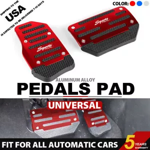 2Pcs Red Car Auto Racing Pedal Brake Gas Pad Aluminum Cover Automatic Universal - Bild 1 von 10