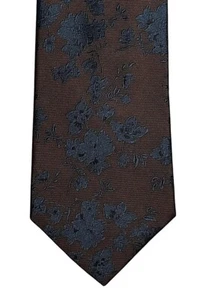 Paul Smith Krawatte Seide dunkelbraun schwarz Blumen viktorianisch Gothic 3,25" neu - Bild 1 von 10