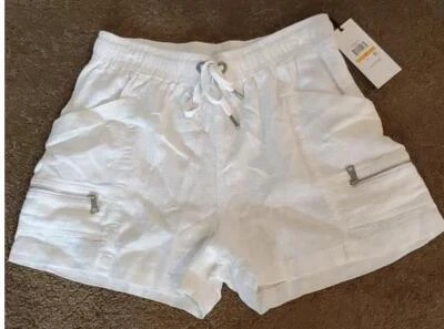 Womens DKNY Jeans Linen Blend Pull On Shorts Size Sm M Large XL 1X 2X White NWT - Image 1 of 4