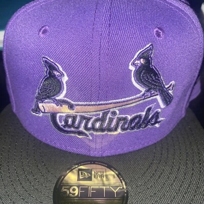 7 1/2 st. louis cardinals purple/black 125th anniversary pink bottom UV fitted  - Image 1 of 4