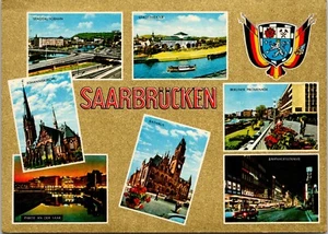 6x4" Postcard Saarbrücken Germany - Multiview Incl. Johanniskirche - Afbeelding 1 van 2