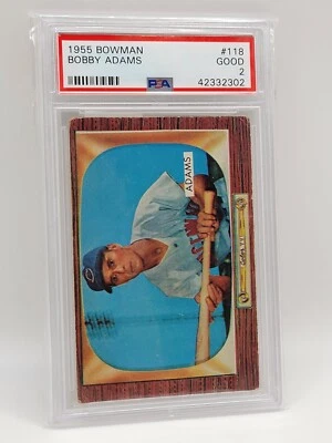 1955 Bowman Bobby Adams PSA 2 - Image 1 of 2