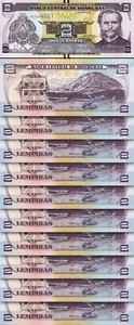 Honduras 2 Lempiras 2014, UNC, 10 Pcs LOT, Consecutive, P-97 - Picture 1 of 5