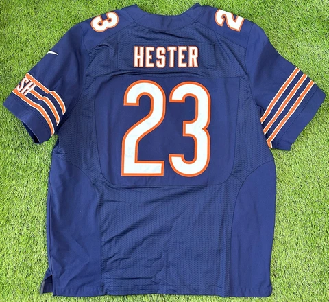 Authentic Chicago Bears Nike Elite Devin Hester NFL Football Jersey Blue Home 56 Cover