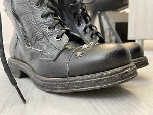Rebajas La 50% Divine Locuras De Vintage Botines Conciso con Tachuelas Real Piel - Imagen 1 de 12