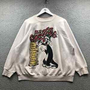 Vintage 1994 Sylvester Sweatshirt Men's One Size All I Want For Christmas White 