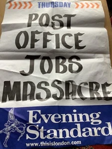 Cartel publicitario de cartelera de periódico quiosco cartel oficina de correos trabajos masacre - Imagen 1 de 1
