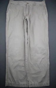 Pantalones chinos delanteros planos para hombre Nautica con solapa de bolsillo beige talla 36x30 (MSR 36x28) - Imagen 1 de 10