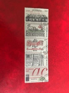 SWEDEN 1983 USED BOOKLET PANE PRINTING ANNIVERSARY LASER PHOTO CAROLUS BIBLE - Picture 1 of 1