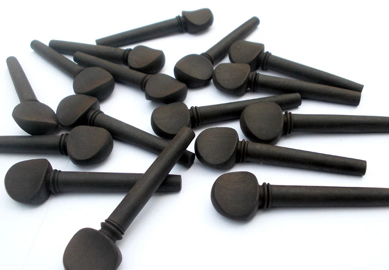 100 pcs Natural Ebony Violin-Viola-Oud  Pegs Swiss Model A quality 55/9/7 - Image 1 of 4