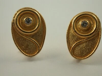 wertvolle Goldschmiedearbeit  Ohrclipse Tomasi  Gelbgold 900 - Bild 1 von 4