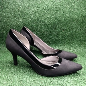 Life Stride Swann D’Orsay Black Woman's 3" Heel Pumps SZ 7.5 M Free Ship - Picture 1 of 8