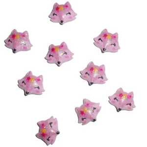 10 chincherías rosa brillo zorro alfileres colores surtidos decorador mensaje - Imagen 1 de 2