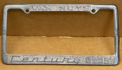 RARE“CHEVROLET”CENTURY “( VAN NUYS  CA.) LICENSE PLATE FRAME-(repaired) - Image 1 of 4