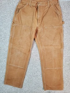 Pantalones de trabajo vintage Carhartt para hombre 36x30 B01 BRN doble rodilla EE. UU. peto - Imagen 1 de 12