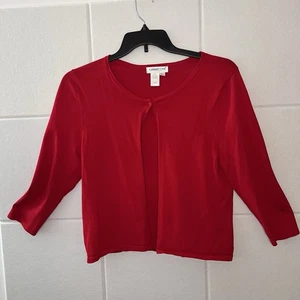 Cárdigan suéter Coldwater Creek Shrug para mujer talla grande manga 3/4 rojo - Imagen 1 de 8