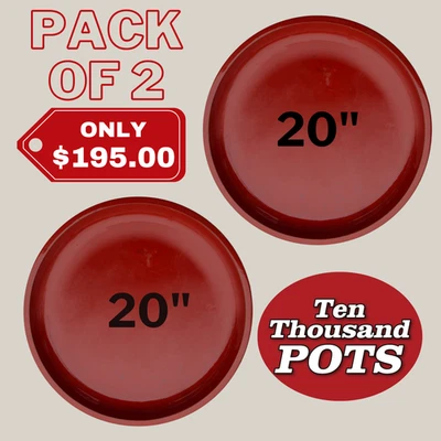 Round | Chili Red - Ceramic Clay Plant Saucer (8"-24") - Free Shipping - Image 1 of 4