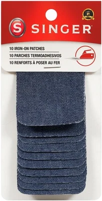 Iron-On Patches 2"X3" 10/Pkg Denim - Image 1 of 4