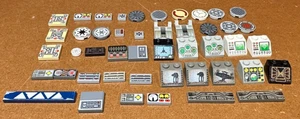 Lego Star Wars Printed sticker Computer Radar Control Panel Dial Tiles lot of 46 - Picture 1 of 9