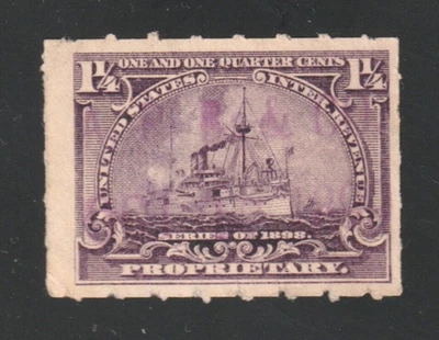Scott # RB25, Used, 1¼¢ Proprietary Battleship, A. P. Bush & Co., Boston, MA - Image 1 of 2
