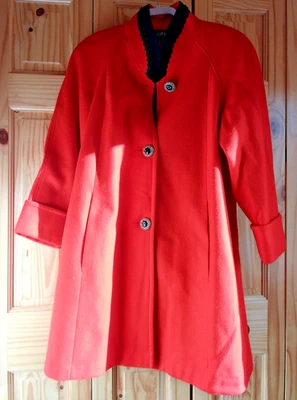 1980's Jofeld Lined Red Wool Coat Size Medium - Image 1 of 4