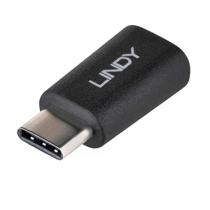LINDY 41896 USB 2.0 Type C Male to Micro-B Female Adapter - Black - Picture 1 of 4