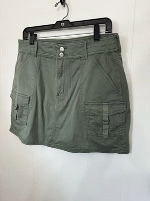 Minifalda de algodón con bolsillos de lona verde So 15 brazos Foto 1 de 4