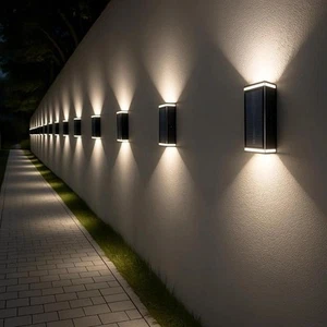 LED WANDLEUCHTE SOLARPANEL WEGWEISSES LICHT WARM NATÜRLICH LAMPE 3 CCT - Bild 1 von 5