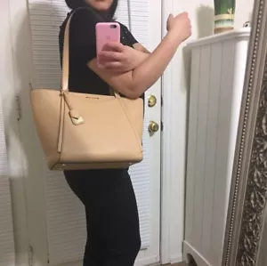 New Michael Kors Pebbled Leather Butternut Camel Tan Whitney Sm Tz Tote Bag $248 - Picture 1 of 10