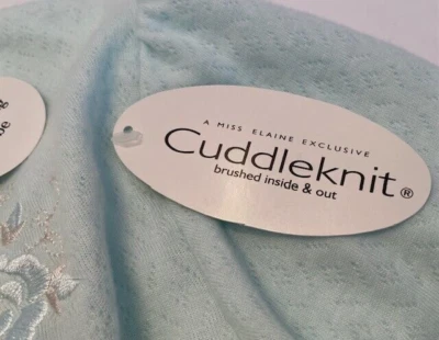 New! Miss Elaine Women's Sz. L Cuddleknit Aqua  Waltz Length Knit Nightgown - Image 1 of 4