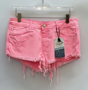 Zara Fluro Rosa Jeans Strappati Pantaloncini Taglia UK10 EUR38 US6 Ref 6855 014 - Imagen 1 de 4